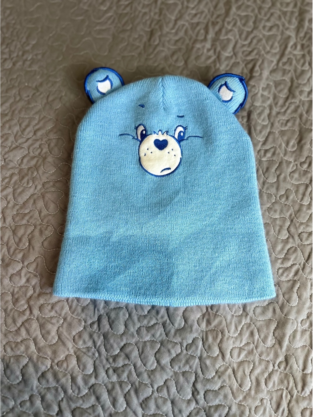 Care Bears Blue Knit Beanie Hat with Bear Face and Ears
